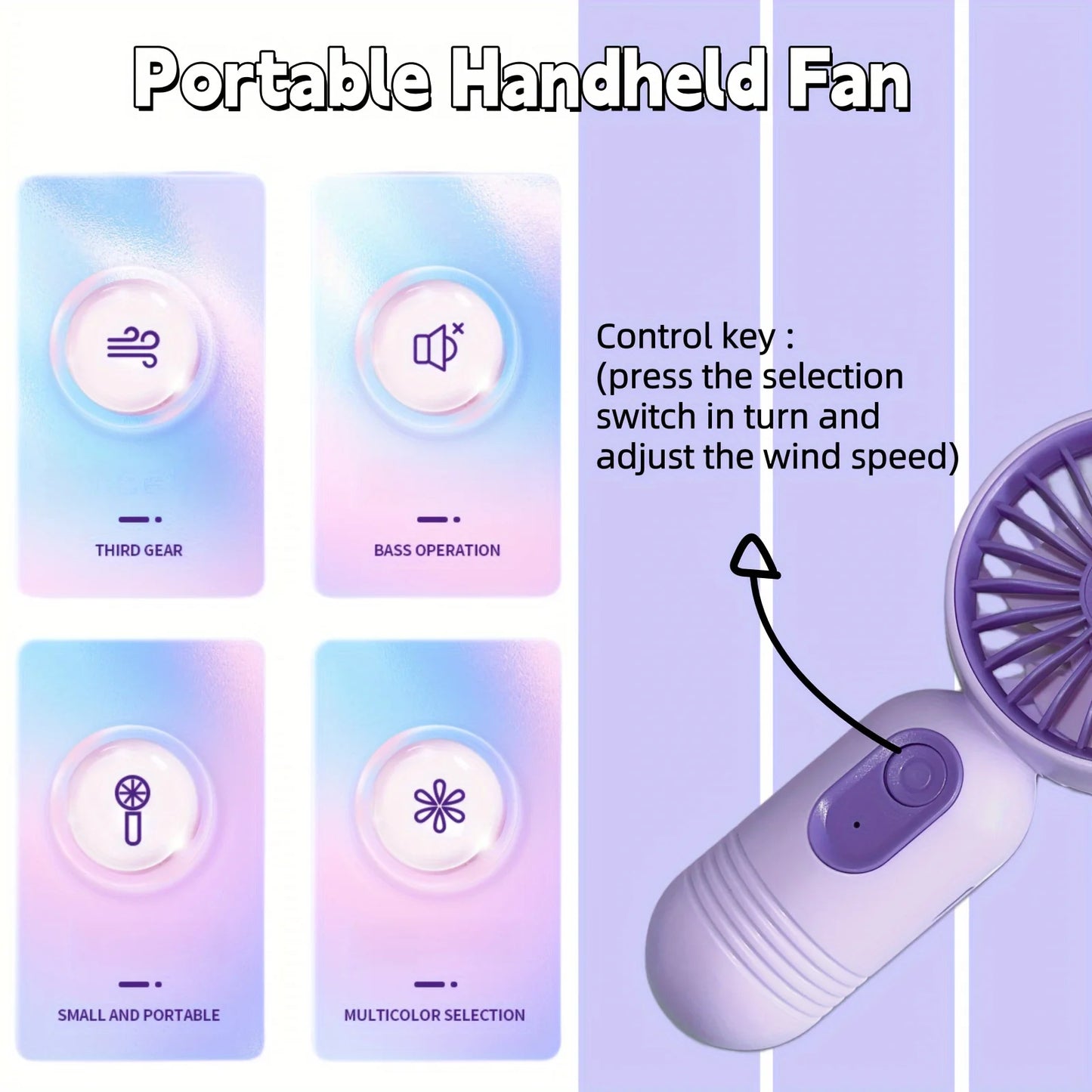 Mini USB Handheld Fan β 3-Speed Portable Cooling for Travel & Office