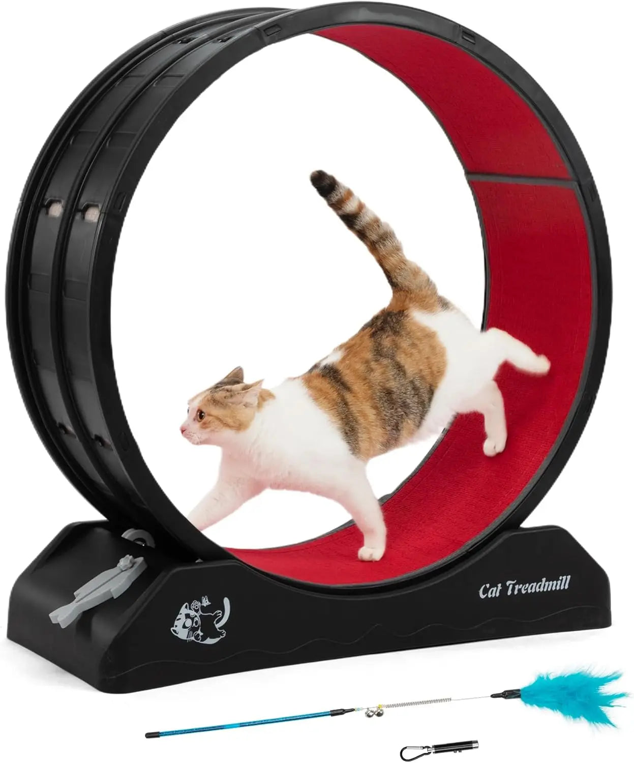 Cat Exercise Wheel β Carpeted Treadmill with Safety Lock for Indoor Fitness