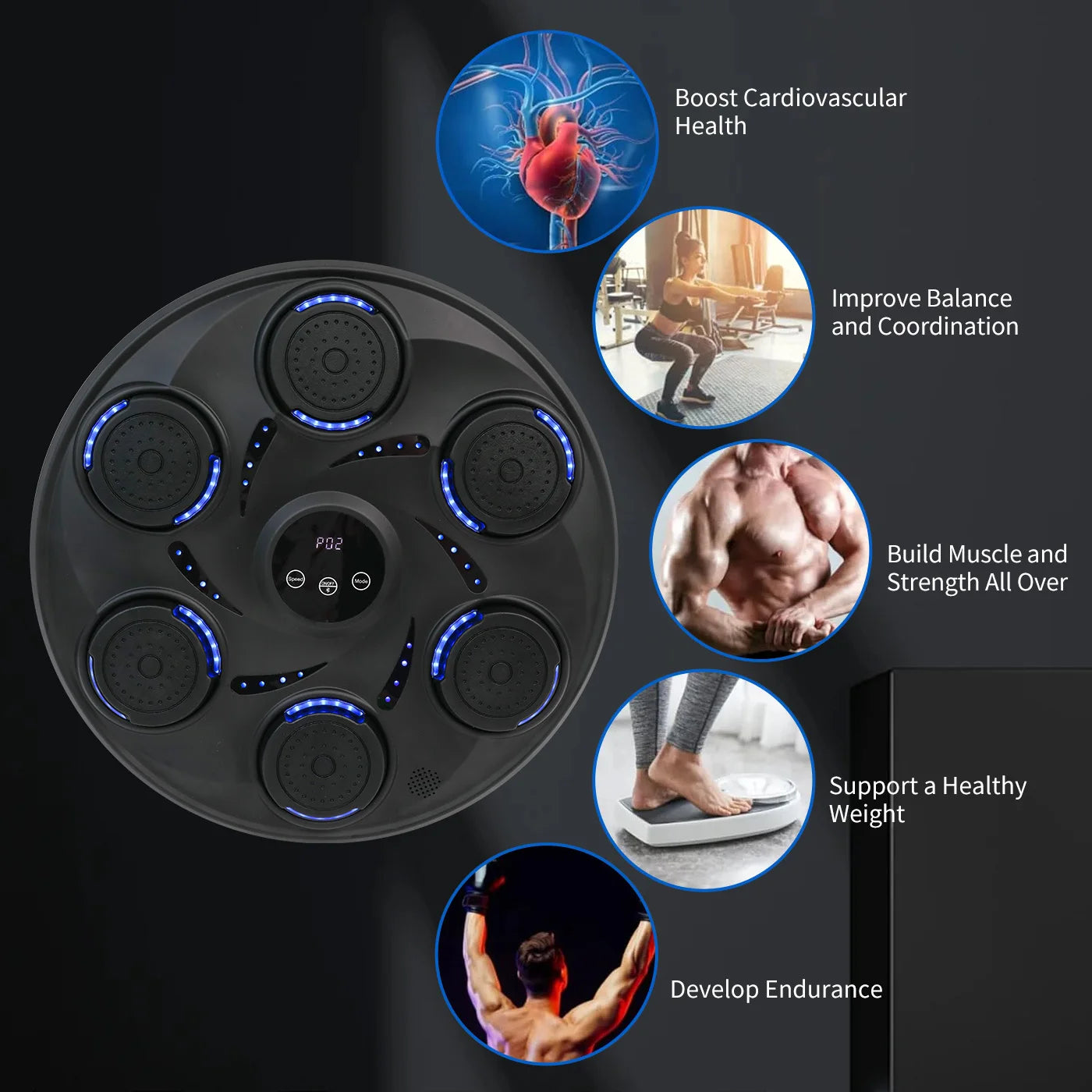 Electronic Wall-Mounted Boxing Trainer with Gloves