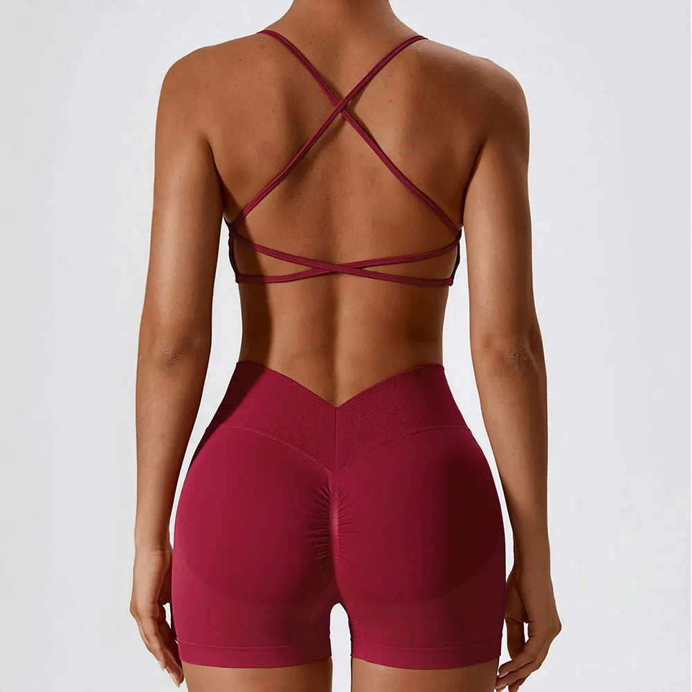 2-Piece Seamless Yoga Set β Crop Top & Shorts Gym Outfit for Women