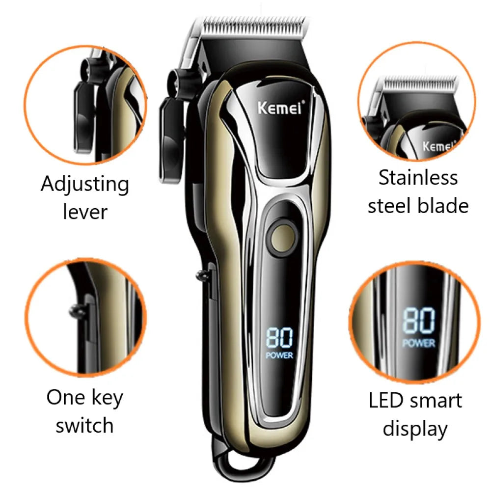 Wireless Professional Hair Clipper β Electric Beard & Hair Trimmer for Men