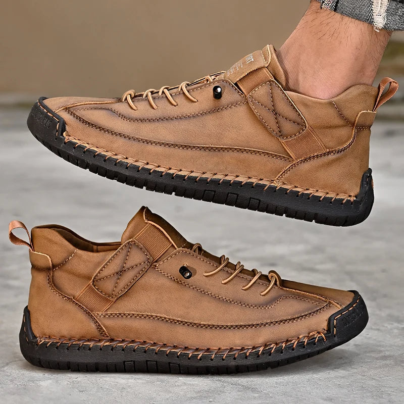 BreezeLoaf β Handmade Breathable Leather Slip-On Loafers