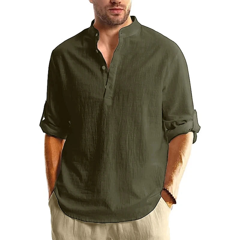 FlexHenley – Long Sleeve Cotton Polo Tee