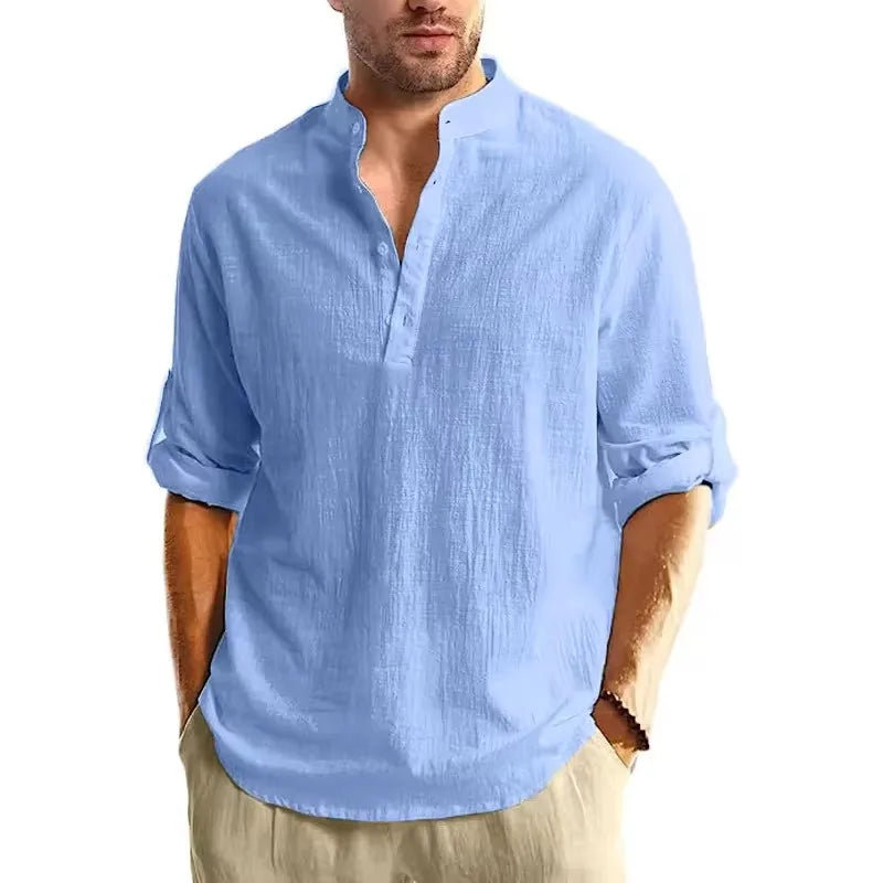 FlexHenley – Long Sleeve Cotton Polo Tee