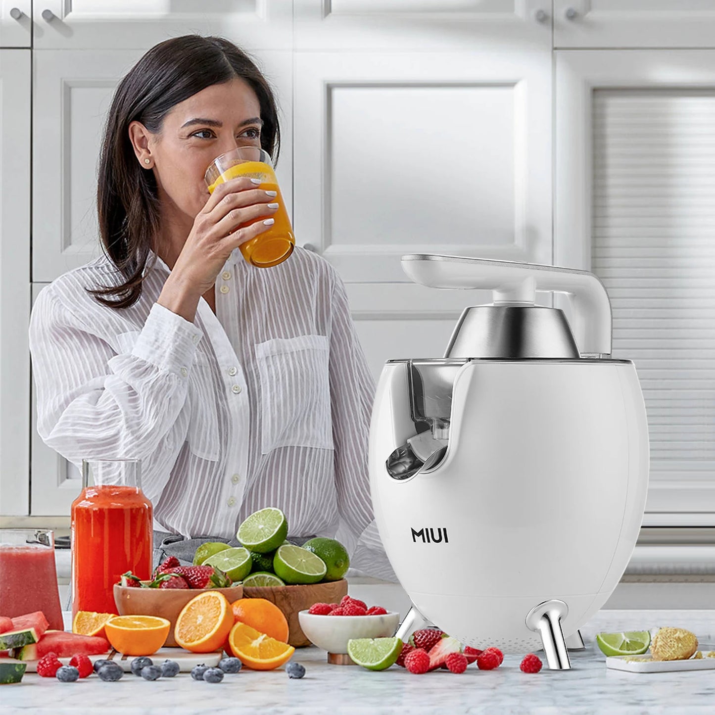 MIUI 850W Citrus Juicer β Stainless Steel Electric Orange & Lemon Press with Die-Cast Handle