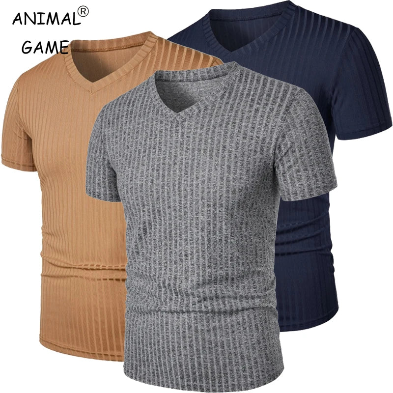 RibMax V-Tee – Stretch Muscle Fit T-Shirt