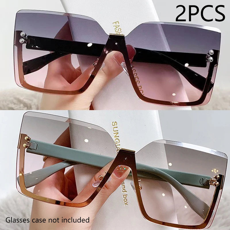EuroSlim β Half-Frame Metal Fashion Sunglasses for Women