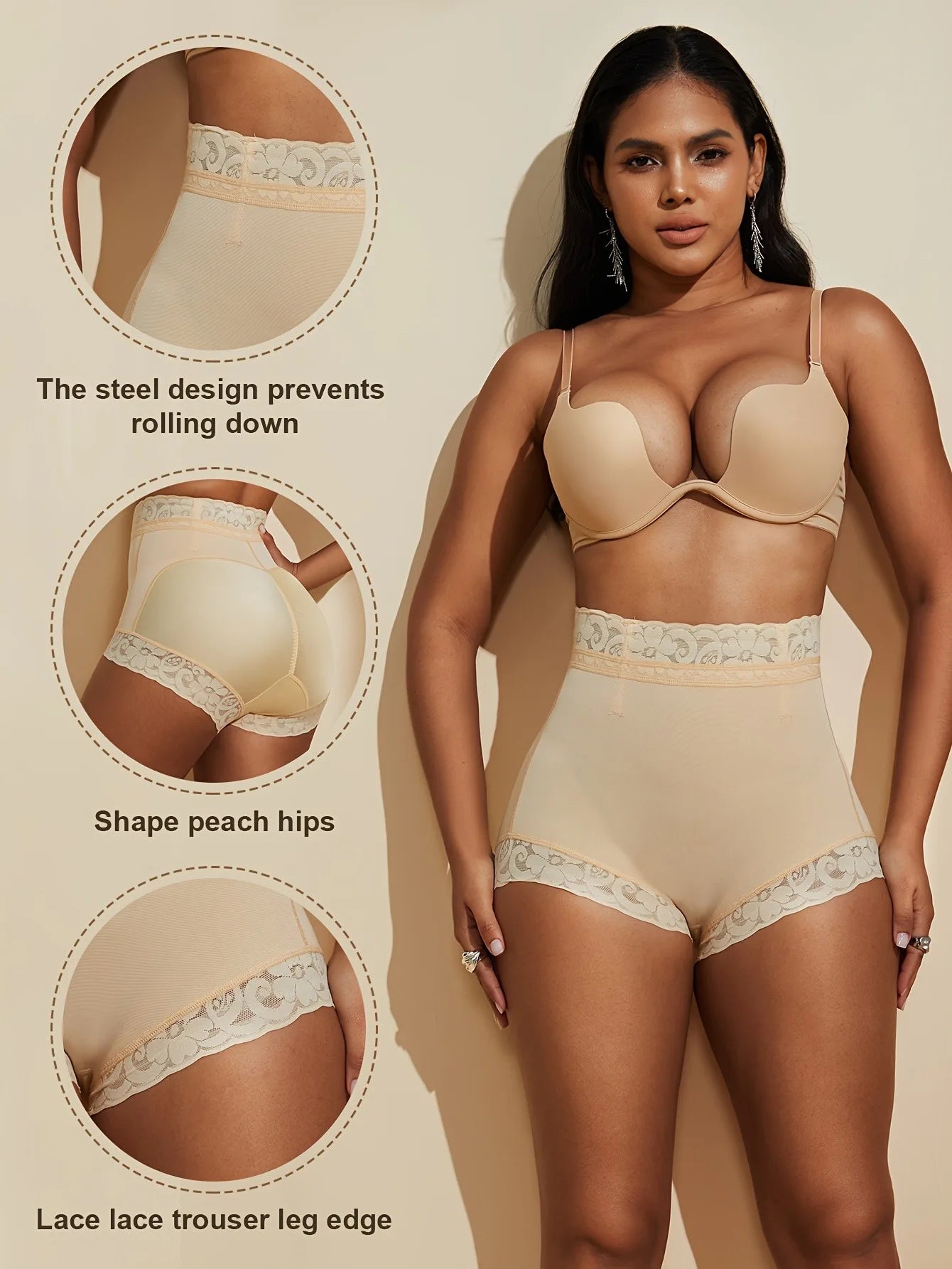 Faja FeelinGirl Lace Trim Sculpting Panties β Comfy & Breathable Butt Lifting Underwear