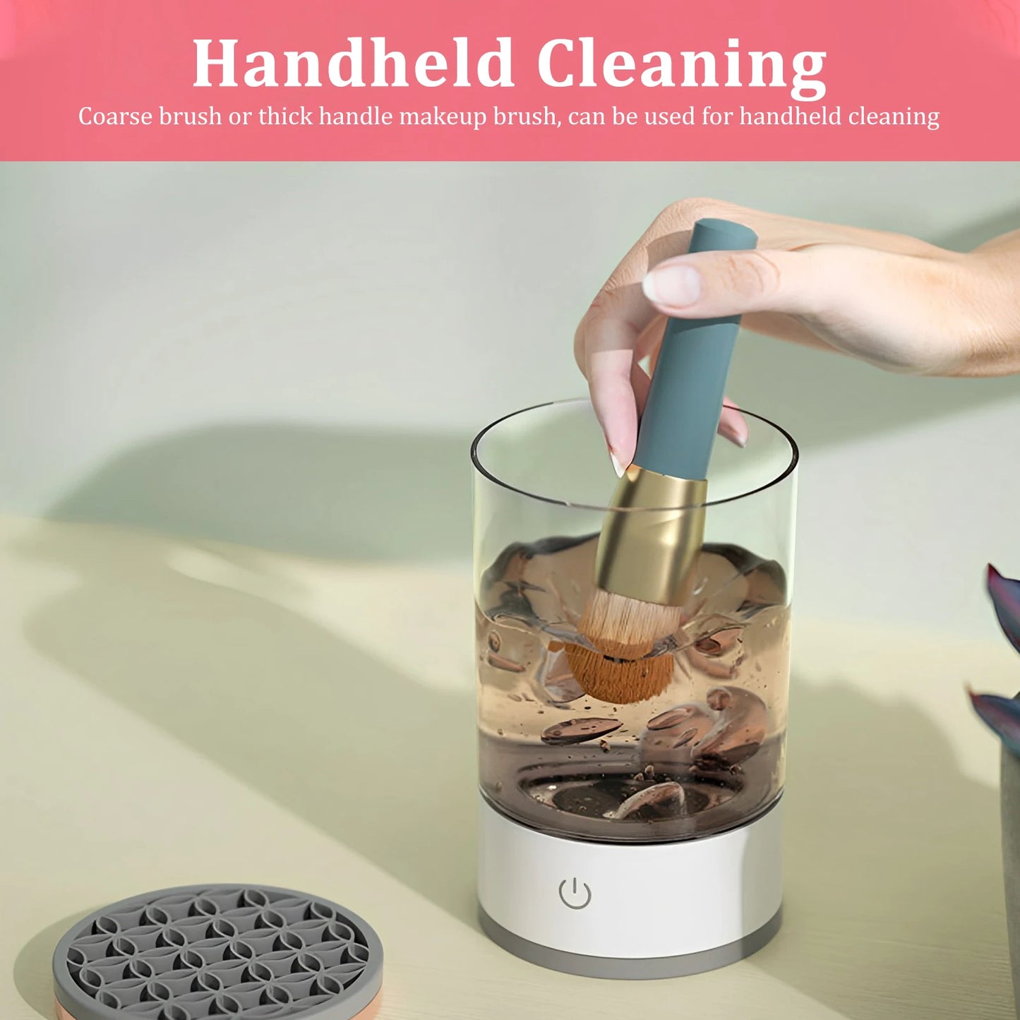 USB Electric Makeup Brush Cleaner β 2-in-1 Portable Washer & Drying Rack