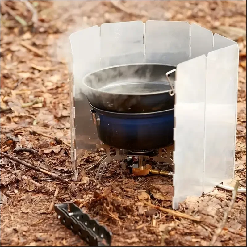 Ultralight Foldable Stove Windshield β 8/10 Plate Aluminum Alloy for Camping