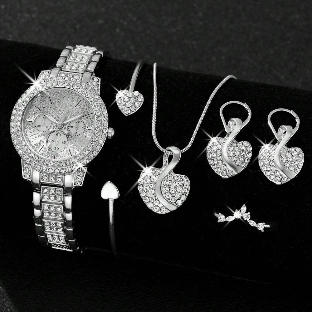 GlamTime β Women's Gold Watch & Jewelry Gift Set