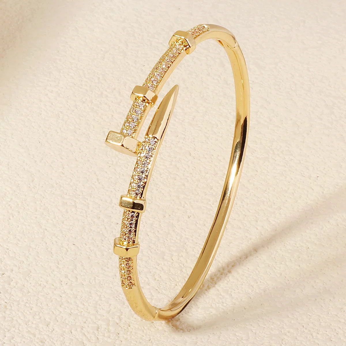 GlamNail β Zircon Screw Nail Bracelet for Women