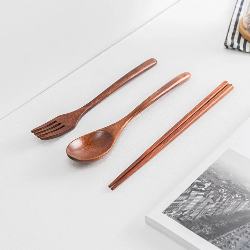 Wooden Spoon – 6pcs Old Lacquer Tableware Set