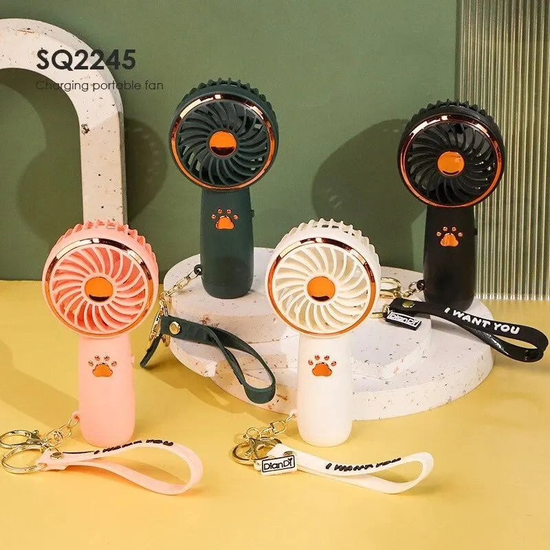 BreezeBuddy β 2025 Mini USB Rechargeable Cartoon Handheld Fan