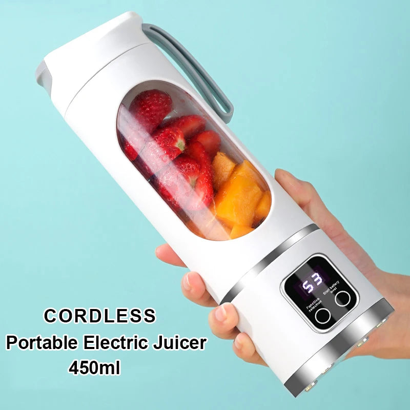 450ml Portable USB Juicer β 12-Blade Mini Blender for Shakes & Smoothies