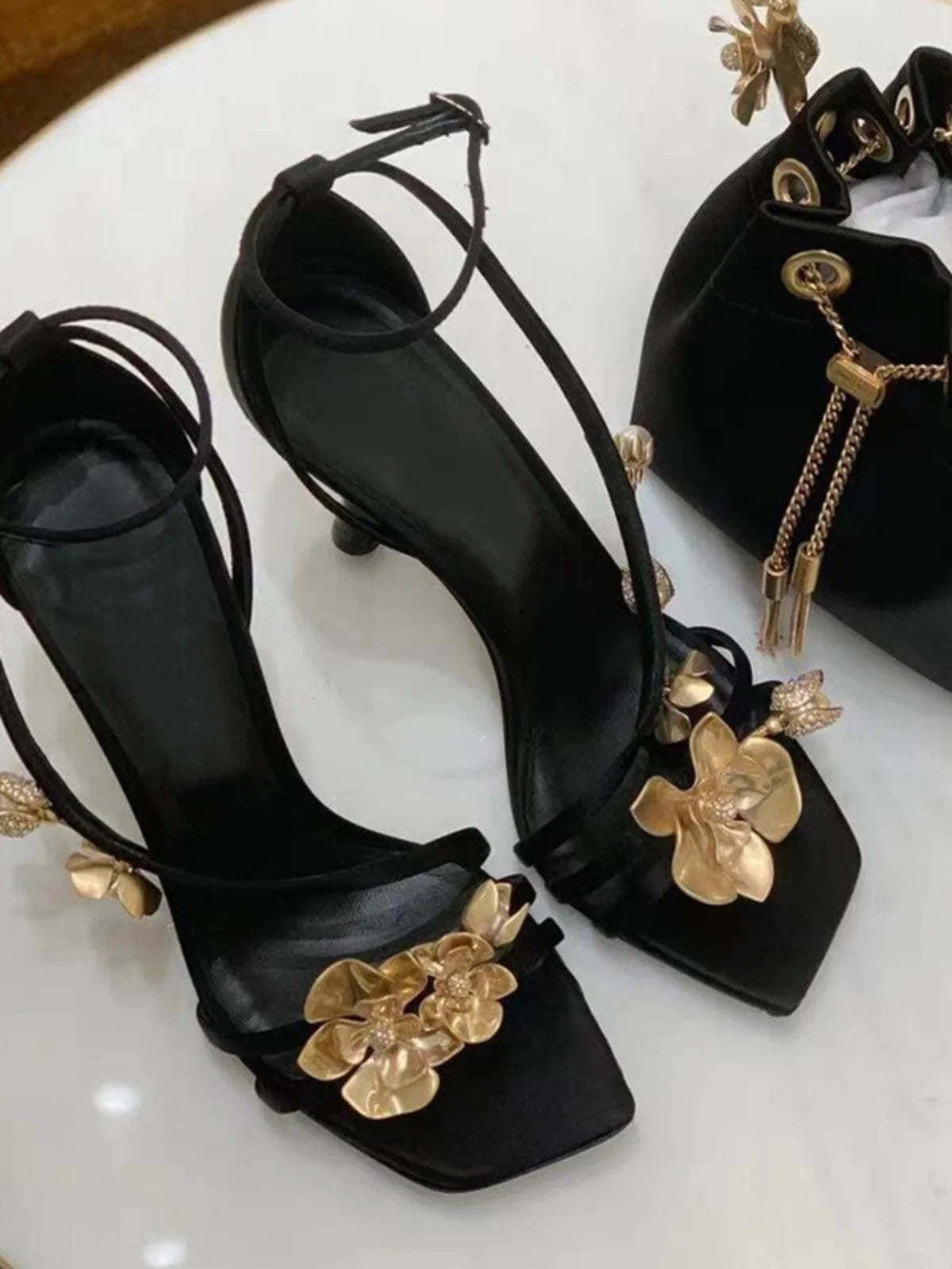 JinlanBloom 2025 β Floral Stiletto Square Toe Sandals