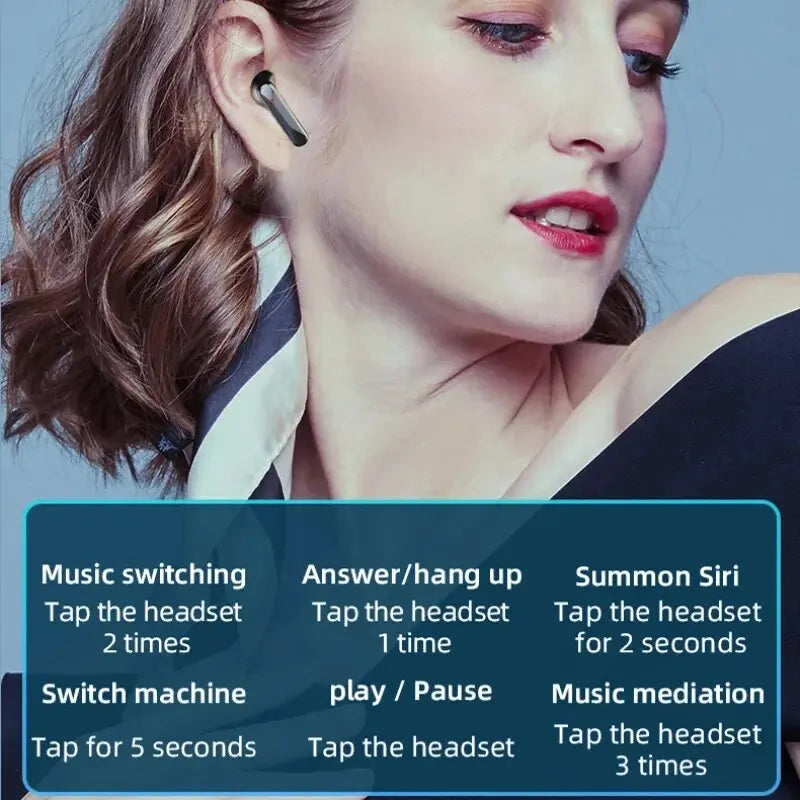 S20 Bluetooth 5.3 Wireless Earbuds – Mirror Stereo Headphones with Touch Control & Digital Display