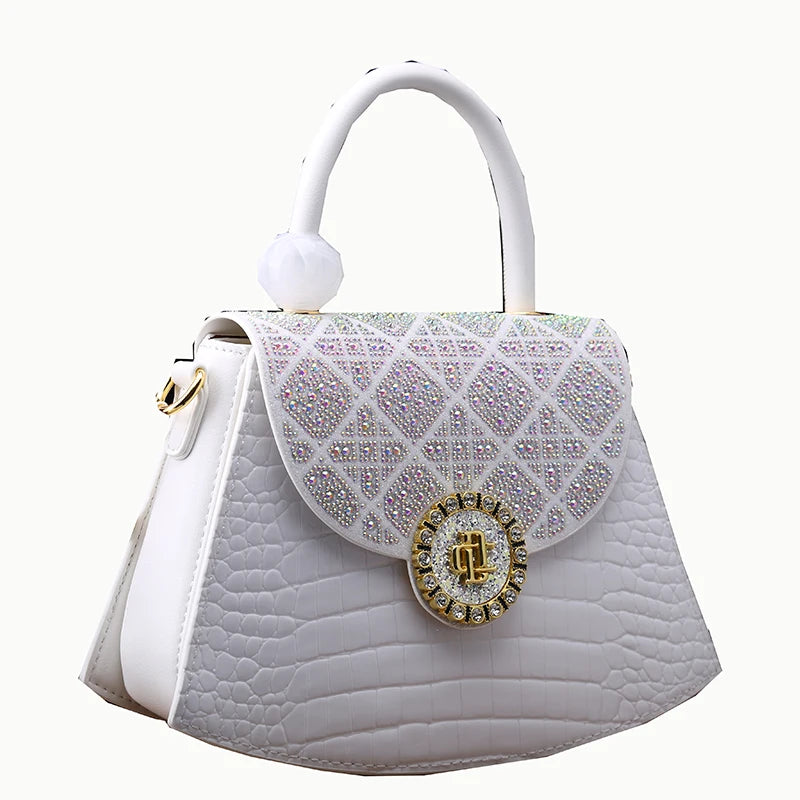 GlimmerSaddle β 2025 Luxury Diamond Leather Crossbody Bag