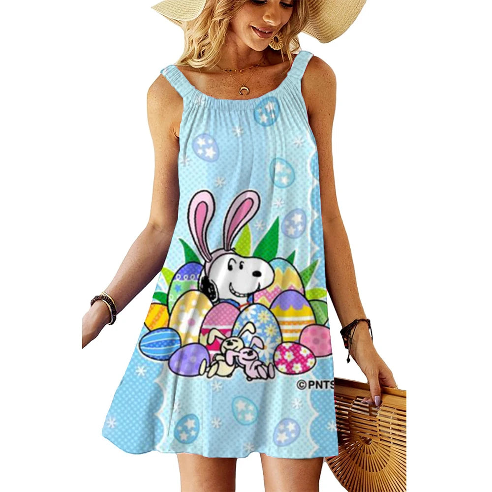 SnoopyVibe – Summer Cartoon Dress