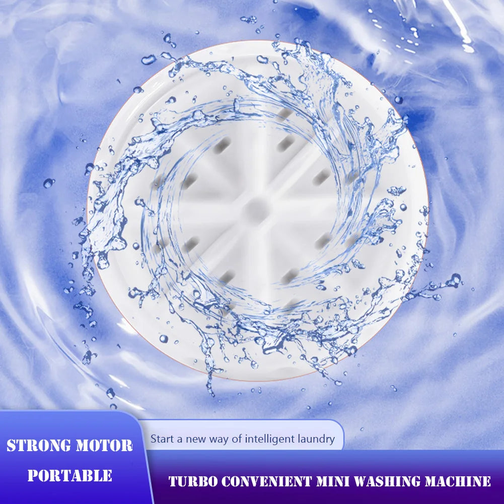 Automatic Mini Turbine Washing Machine β Portable Travel Washer with Air Bubble & Rotation (40W)