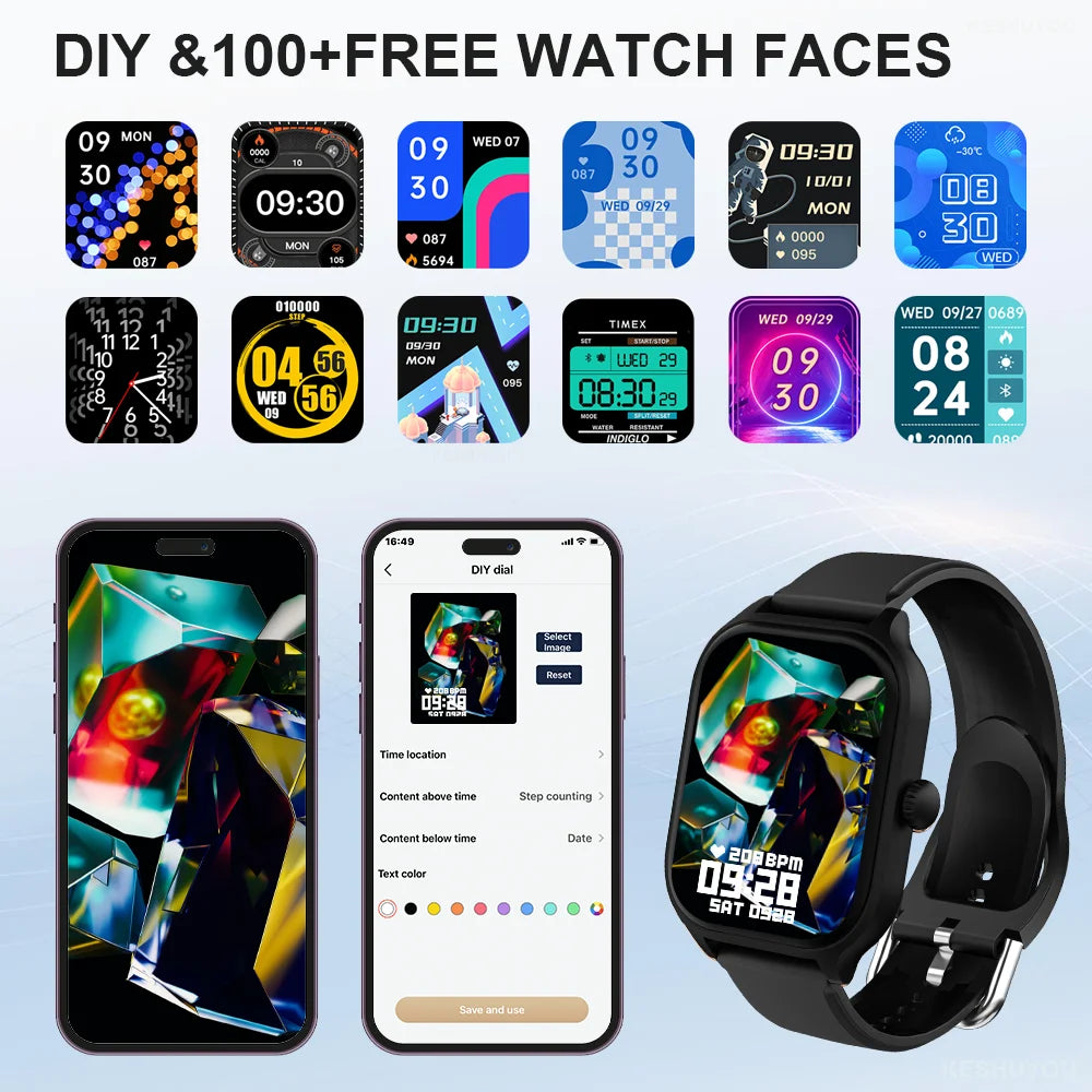 H9 Smart Watch 2.01" HD Screen β Call, Message, Fitness & Weather for Men & Women