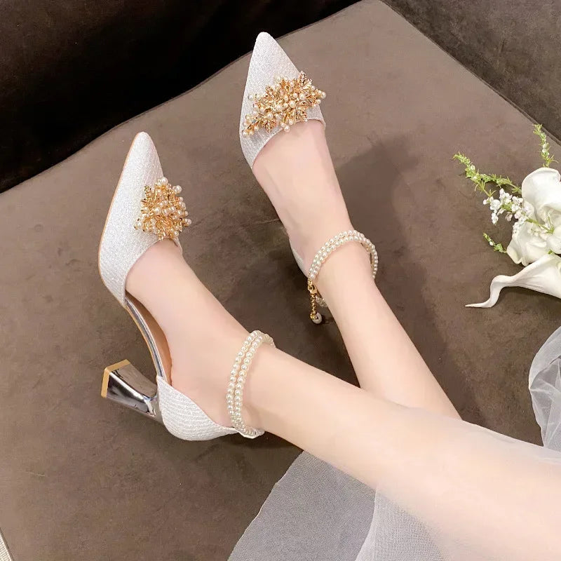 MetalBead 2025 β Pointed High Heel Pumps