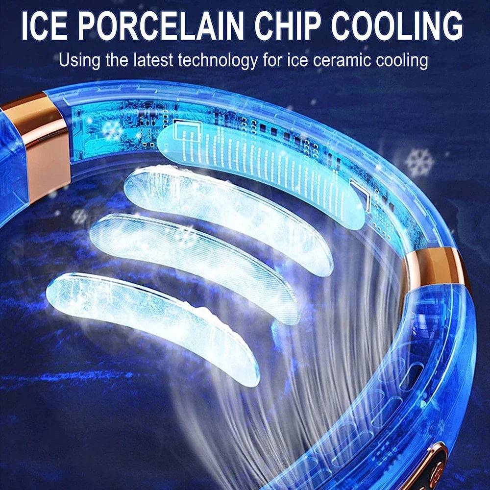 Bladeless Neck Fan β USB Rechargeable Silent Fan with 5 Speeds & Digital Display