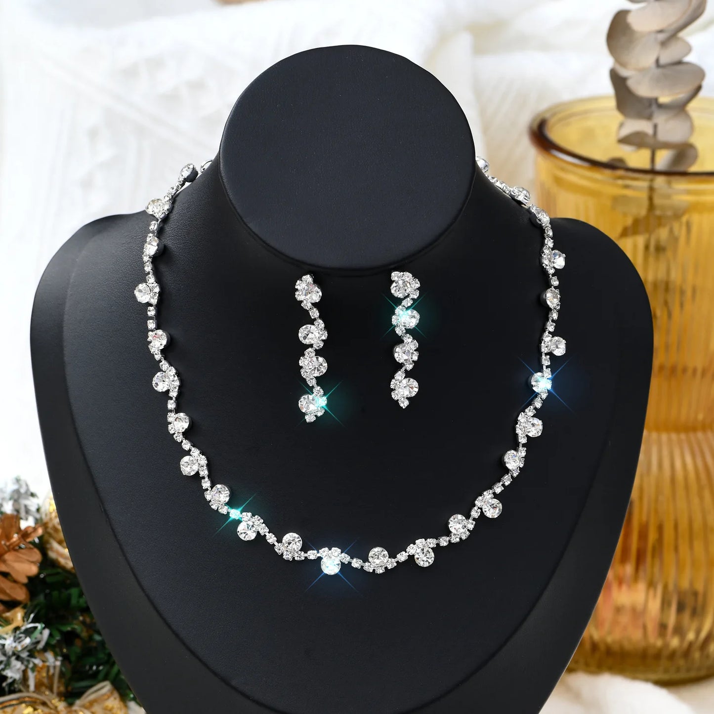 Elegant Teardrop Jewelry Set β Necklace & Earrings for Weddings & Parties