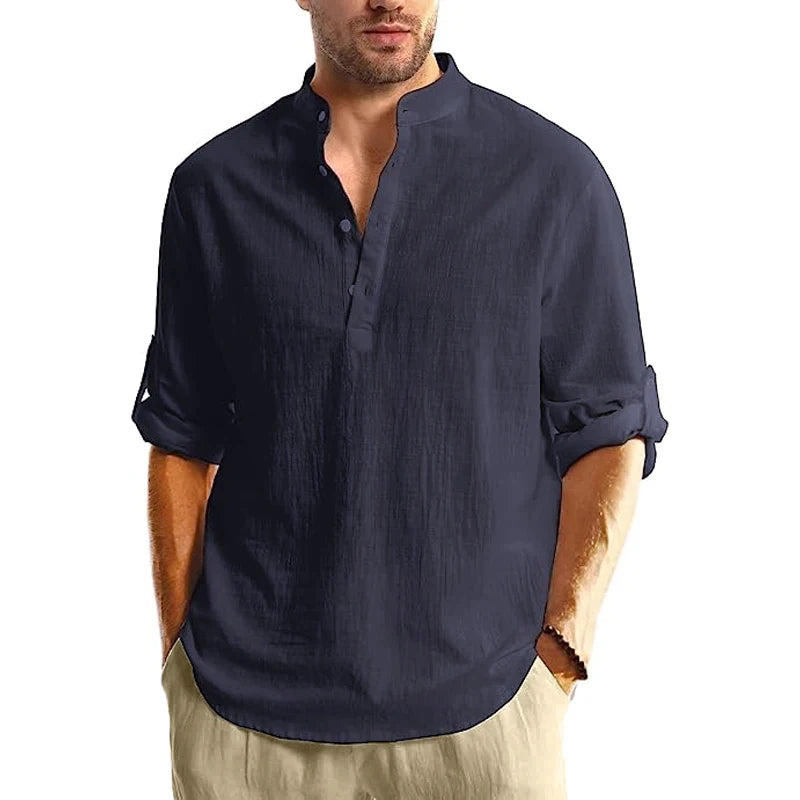 FlexHenley – Long Sleeve Cotton Polo Tee