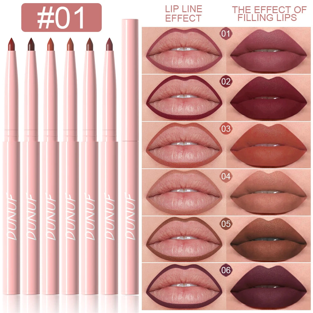 LineLuxe β 6PCS Waterproof Long-Lasting Lip Liner Pen Set