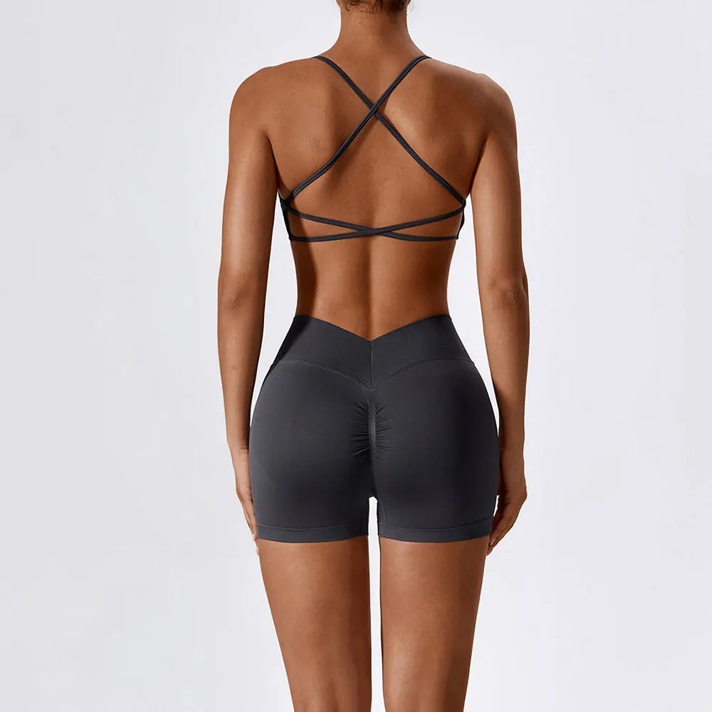 2-Piece Seamless Yoga Set β Crop Top & Shorts Gym Outfit for Women
