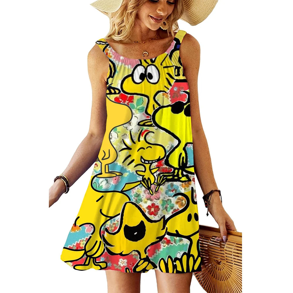 SnoopyVibe – Summer Cartoon Dress