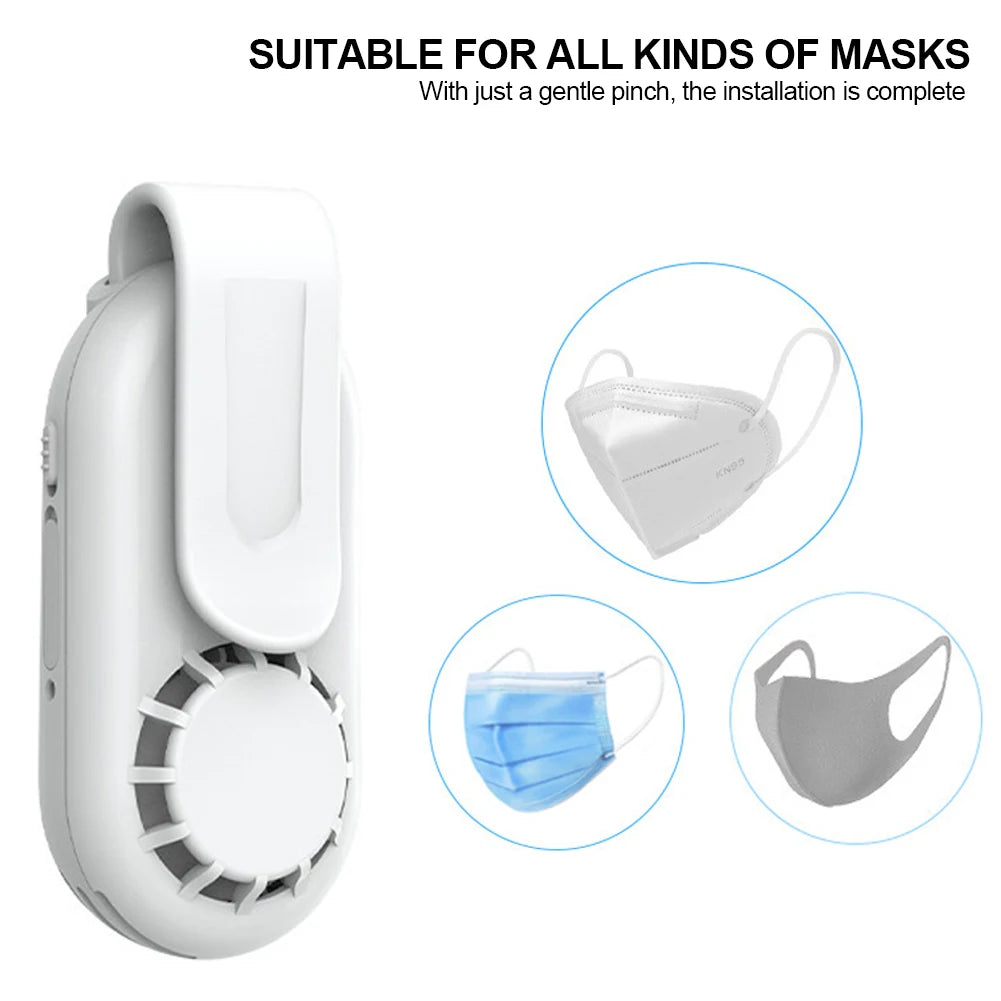 Rechargeable USB Clip-On Mask Fan β Mini Wearable Cooling Fan for Face Masks (85mAh)