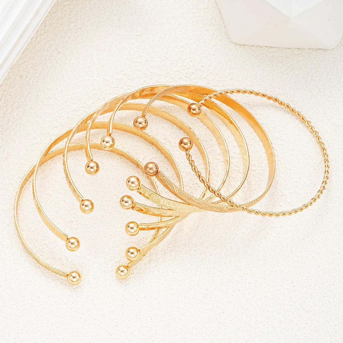 GothGlow β 7PCS Punk Gold Bangle Bracelet Set