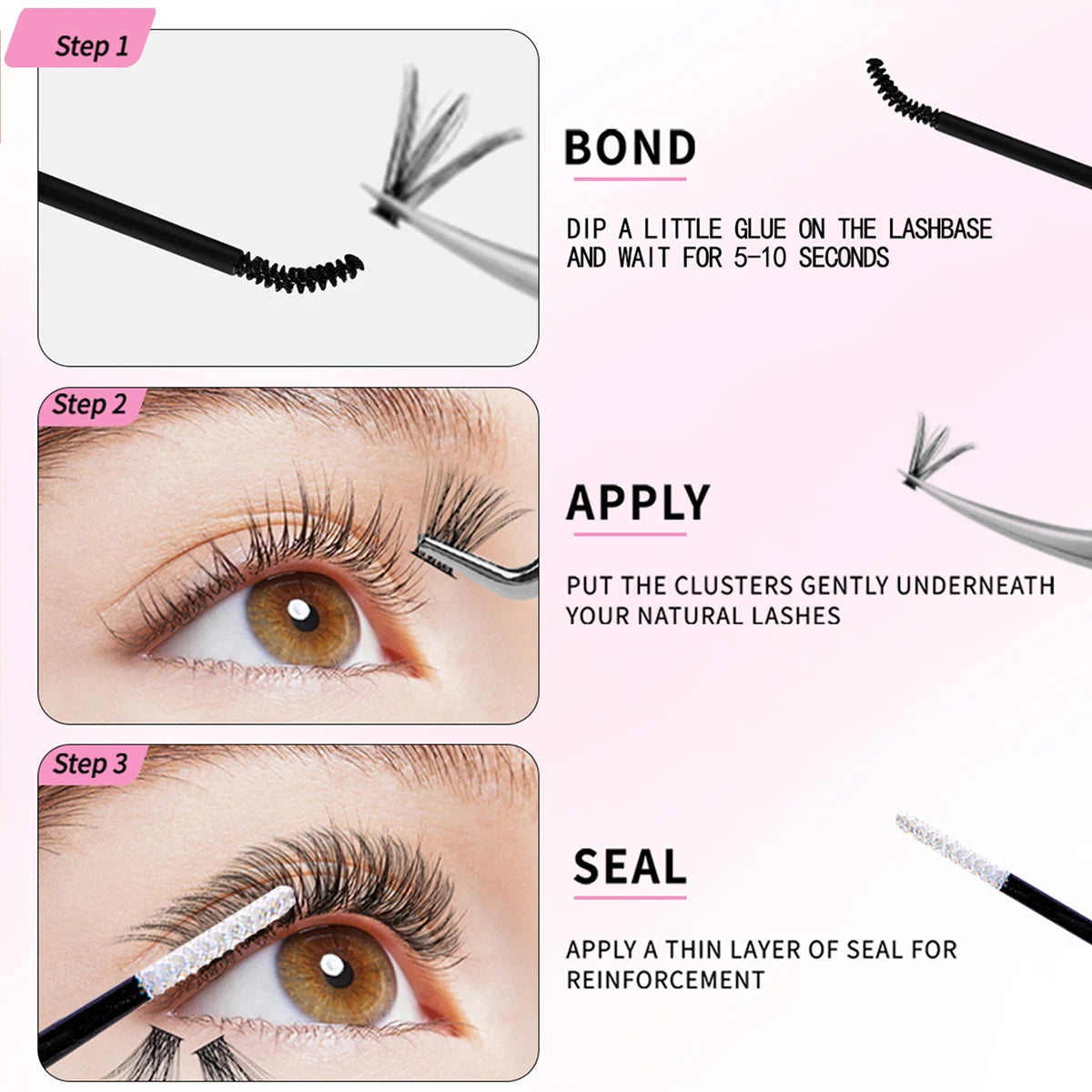 DIY Lash Extension Mix Styles Kit β Clusters with Bond, Seal & Tools