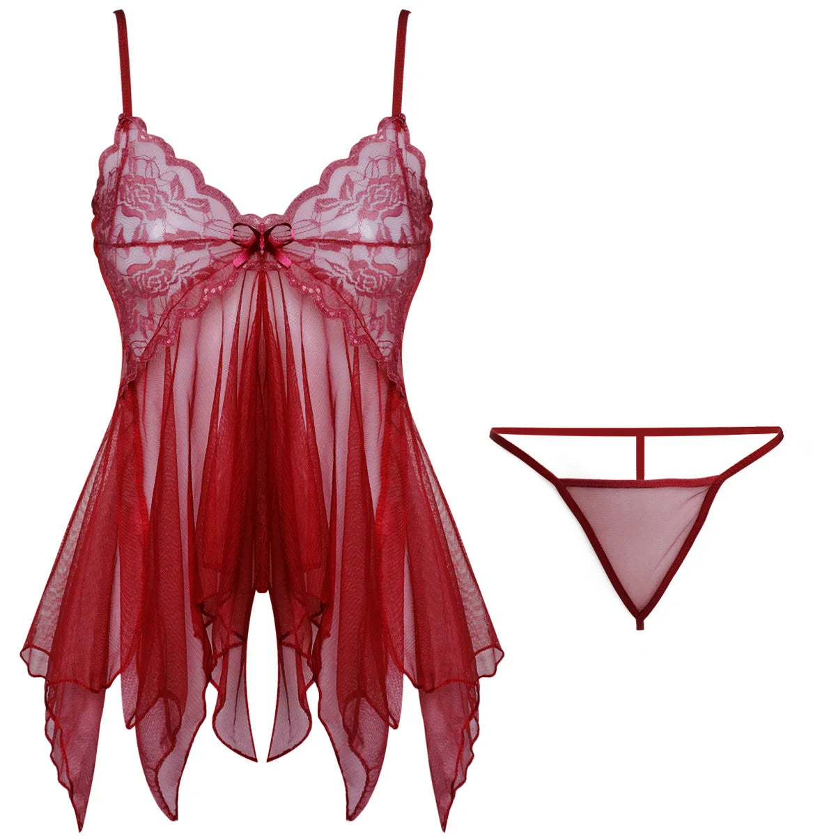 Erotic Lace Babydoll Lingerie β Open Crotch Sleepwear for Women