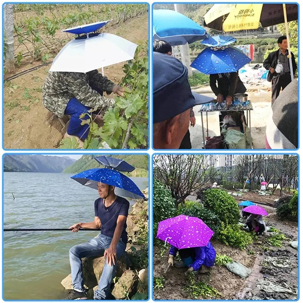 Foldable Umbrella Hat β Double-Layer Sun Cap for Outdoor & Fishing