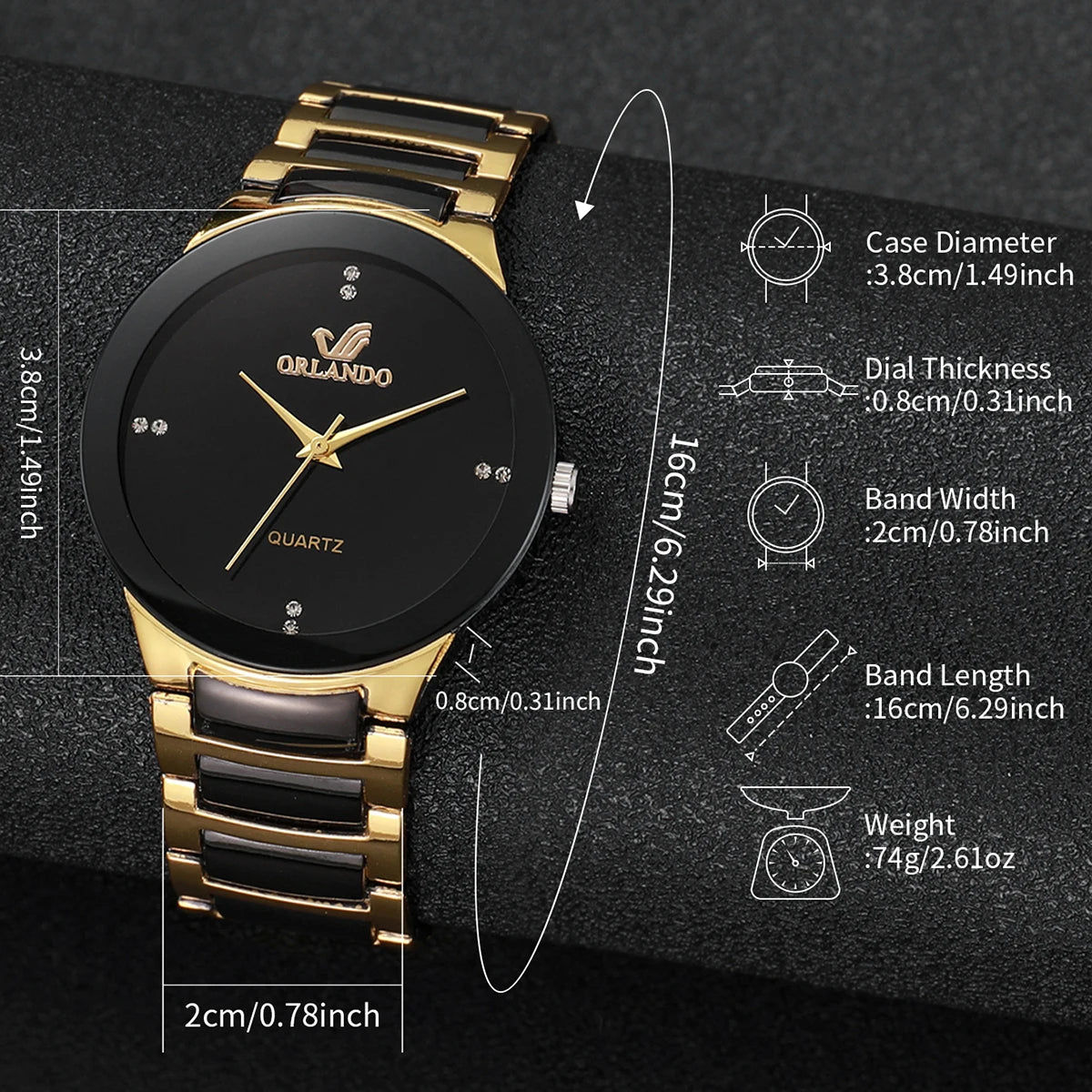 SteelEdge โ 1/3PCS Men's Black Business Quartz Watch