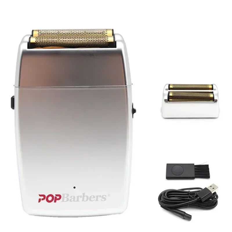 POP Barbers P620 Double Foil Electric Shaver β 11000 RPM USB Beard Trimmer for Men