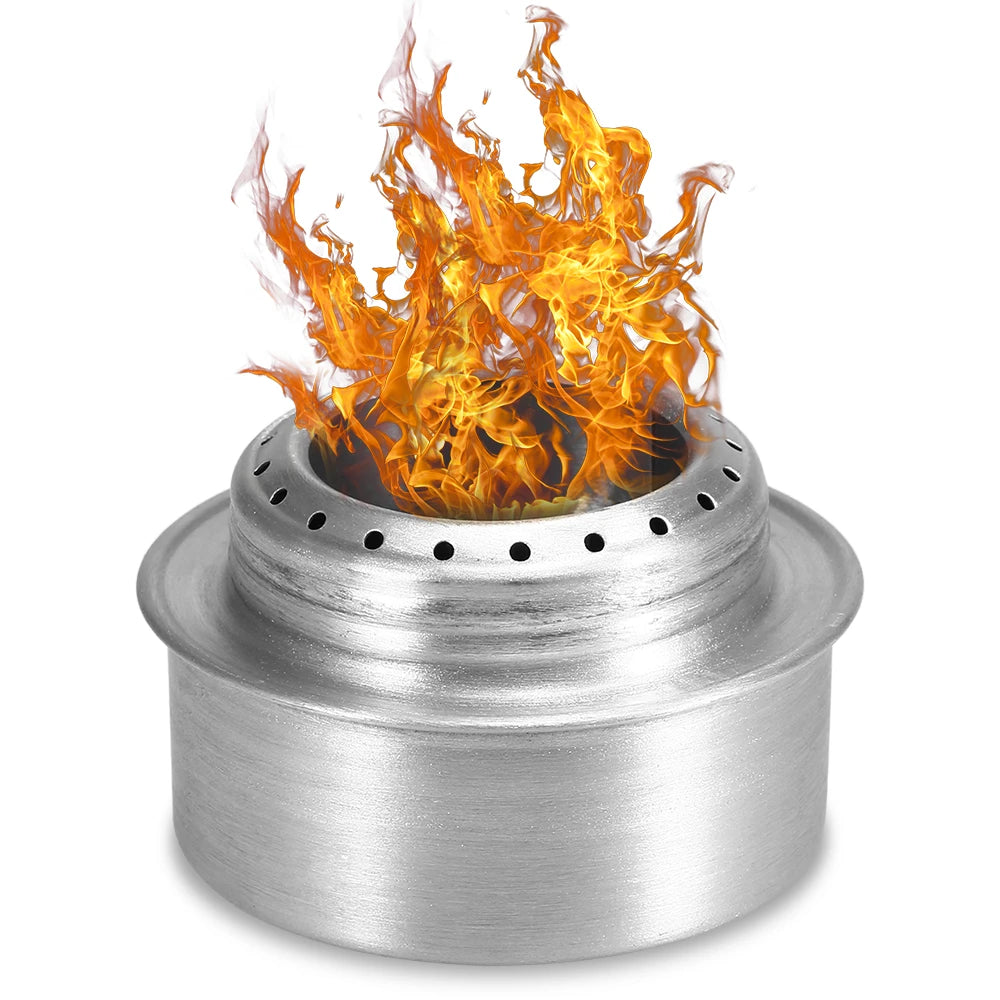 Portable Mini Alcohol Camping Stove β Aluminum Alloy with Lid