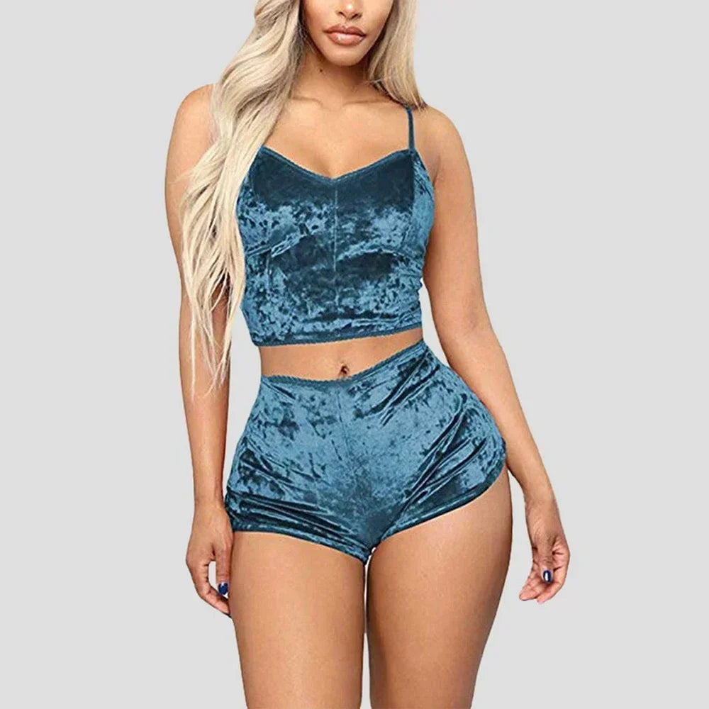 Velvess – Velvet V-Neck Cami Pajama Set