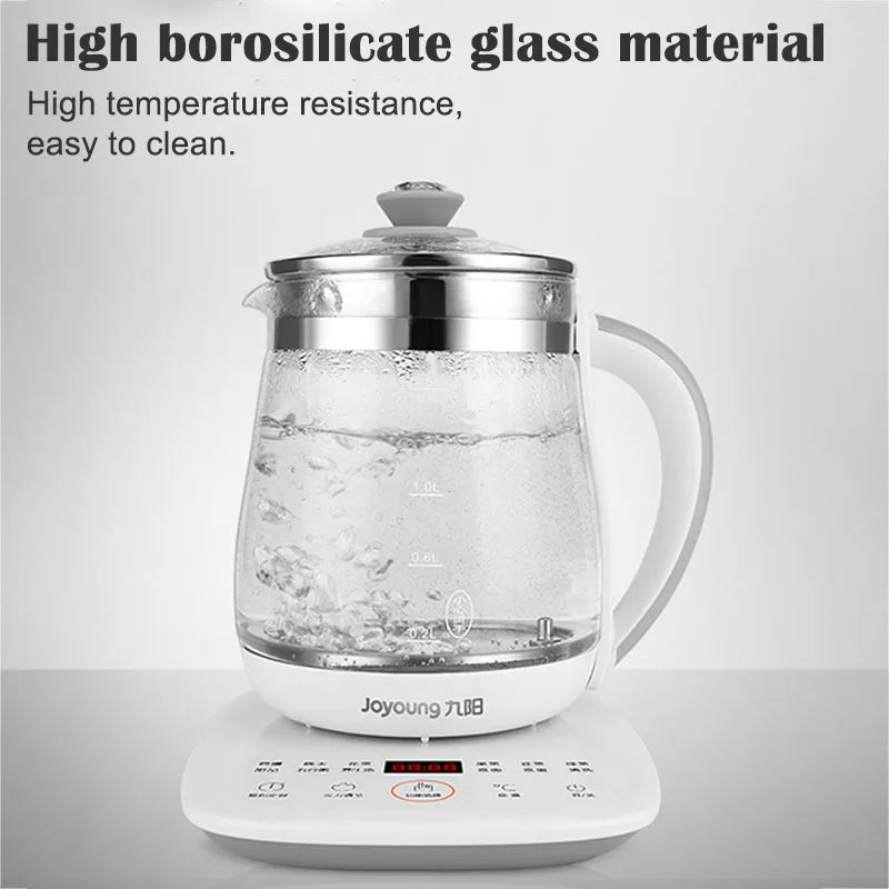 Jiuyang 1.5L Multifunctional Health Pot β 220V Glass Flower Teapot & Mini Dessert Cooker