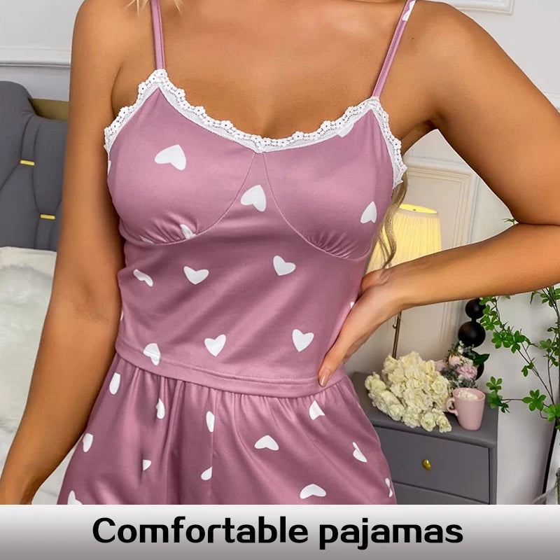 DreamPetal – Lace Print Pajama Set