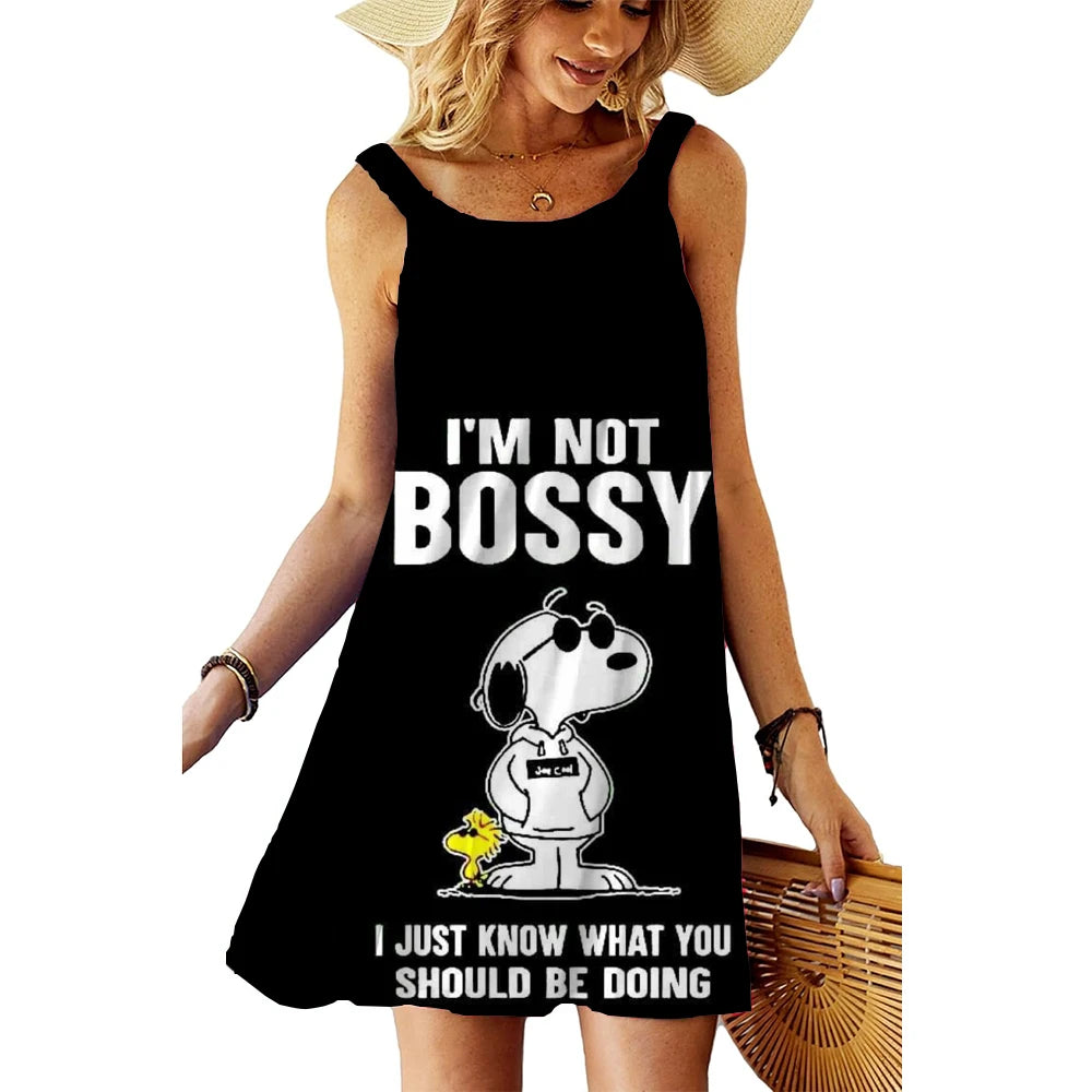 SnoopyVibe – Summer Cartoon Dress