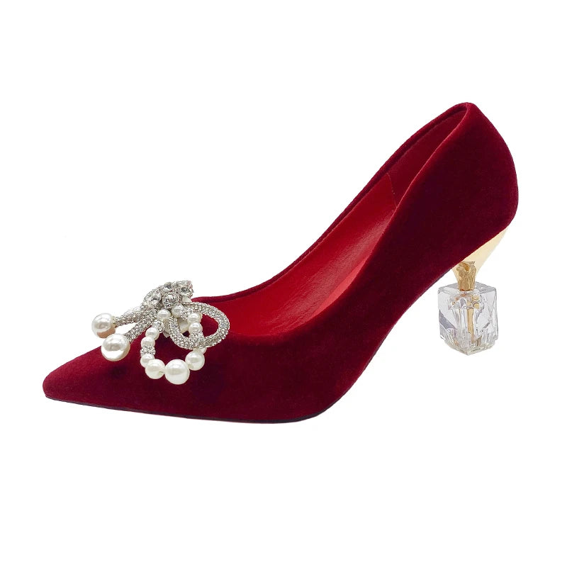 PearlStep β Bridal Thick Heel Xiuhe Shoes