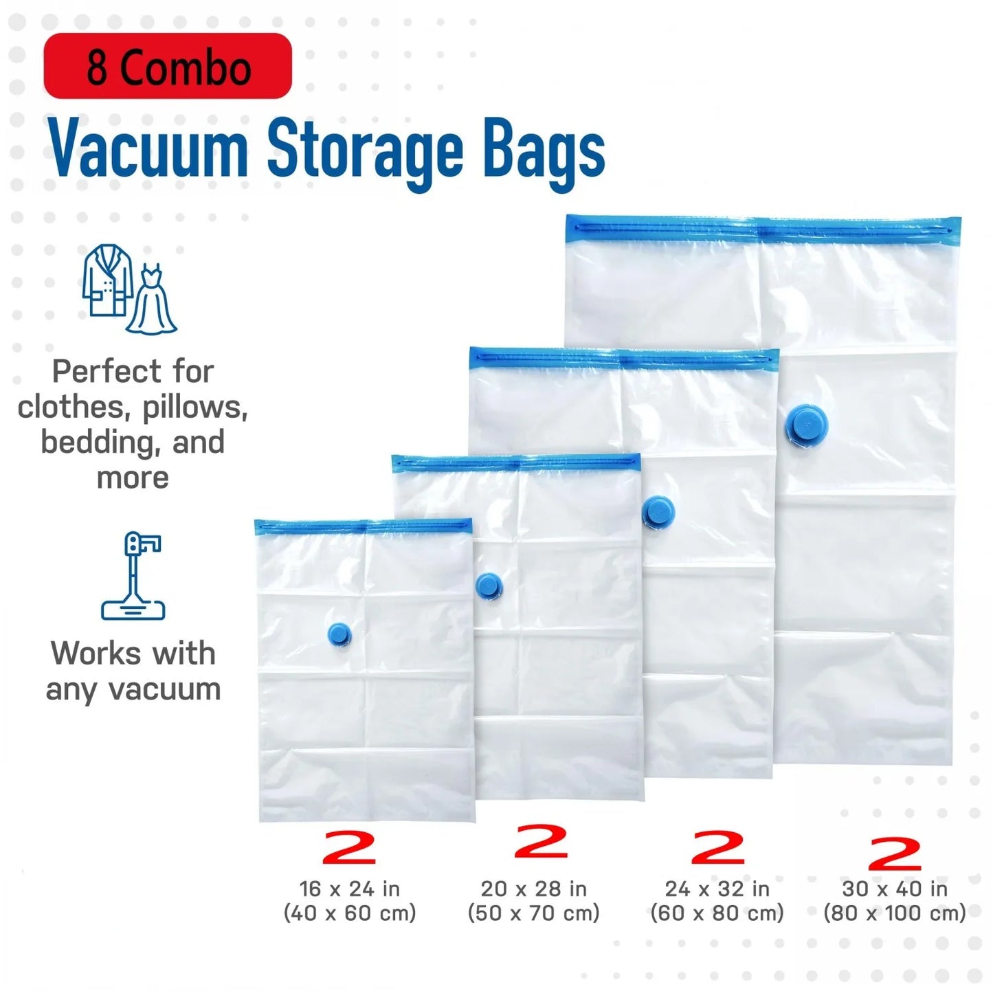 Vacuum Storage Bags for Clothes & Bedding β Space-Saving Organizer (Pump Not Included)