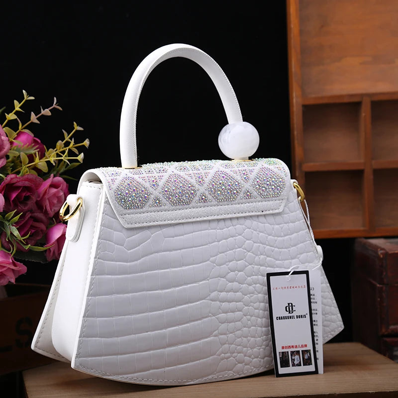 GlimmerSaddle β 2025 Luxury Diamond Leather Crossbody Bag