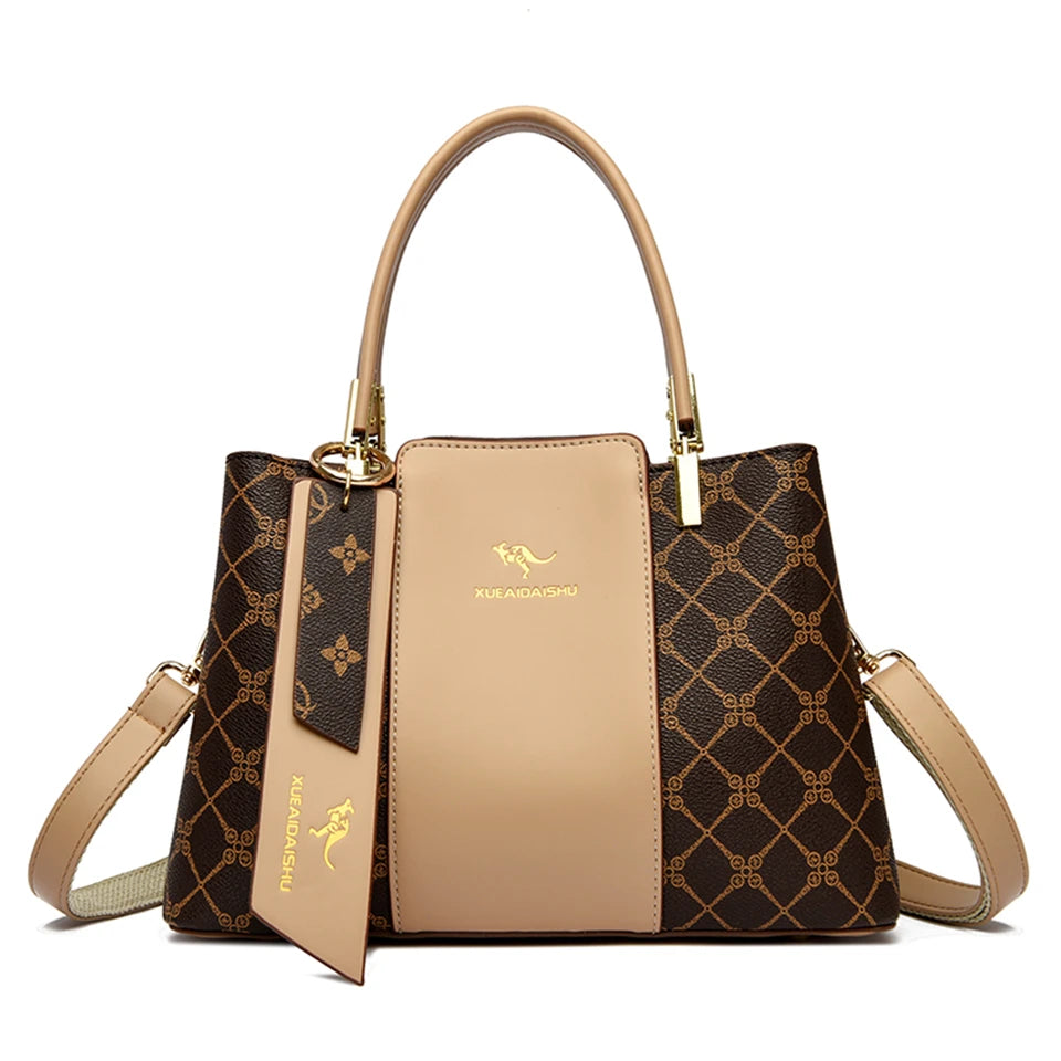 SoftLuxe β Printed Leather Large-Capacity Shoulder Bag