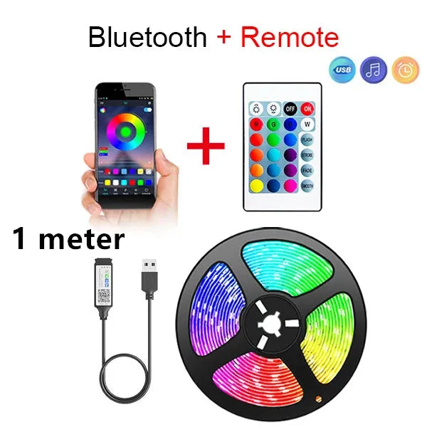 Bluetooth LED Strip Lights – Smart RGB 5050 Tape with APP & Remote Control