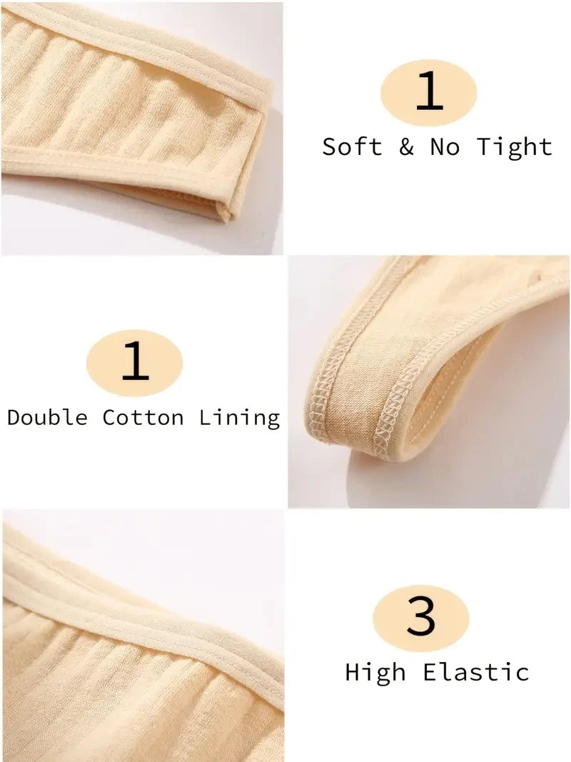 PureLine β 6PCS Women's Cotton Ribbed Thong Set